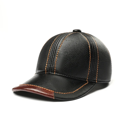 OUTLET 29 Gorra de Cuero Original Negra