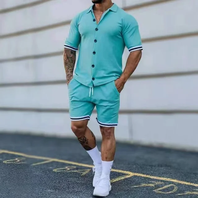 Set de Camiseta y Short para Hombre - Verde Menta BL52