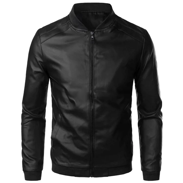Chaqueta de cuero /Negro E06
