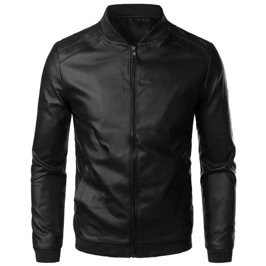 Chaqueta de cuero /Negro E06