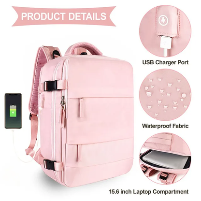 Mochila multifuncional Para viaje RS01/ Rosado