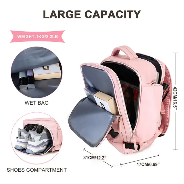 Mochila multifuncional Para viaje RS01/ Rosado