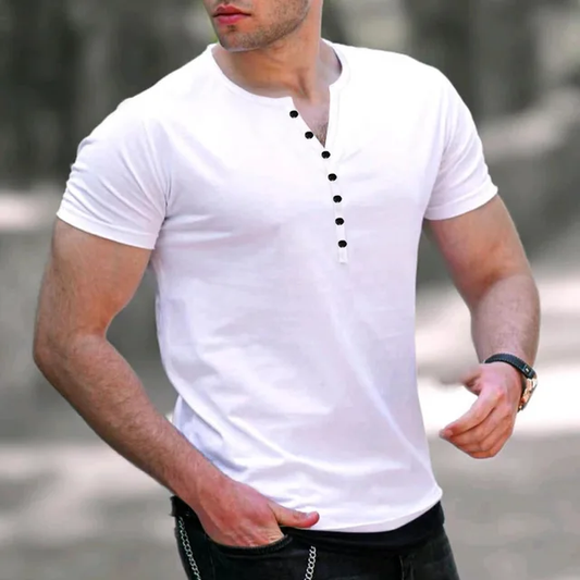 Camiseta Cuello V- S005 /Blanco