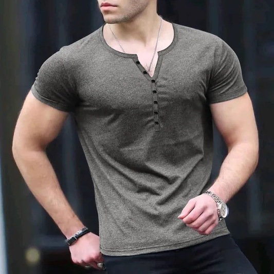 Camiseta Cuello V- S005 /Gris