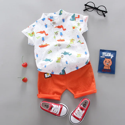 Conjunto para bebe /  B86 Blanco-Naranja