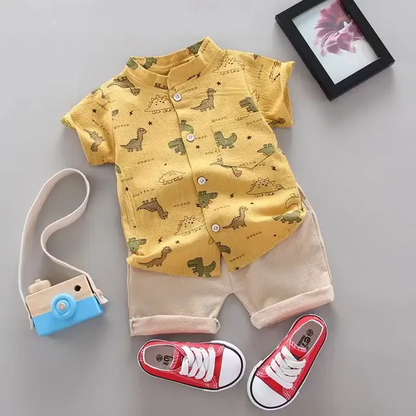 Conjunto para bebe /  B87 Dino-Amarillo