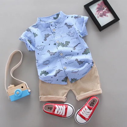 Conjunto para bebe /  B87 Dino-Azul