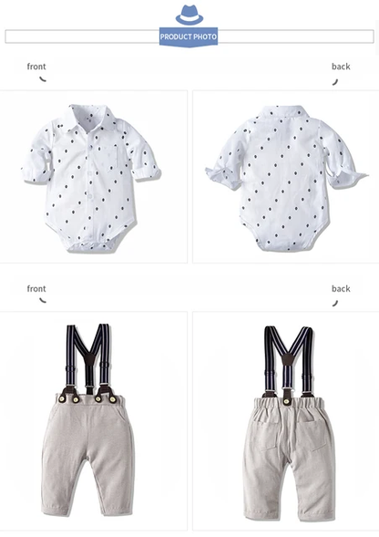 Traje para bebe /  B98 Blaco-Estampado