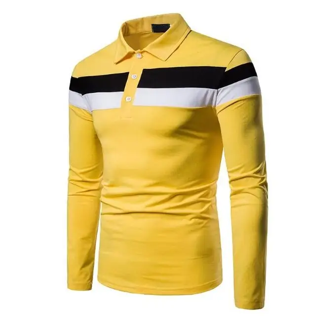 Camisa Manga Larga Tipo Polo /Amarillo N06