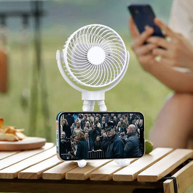 Ventilador Tripode Recargable/ Blanco RS04