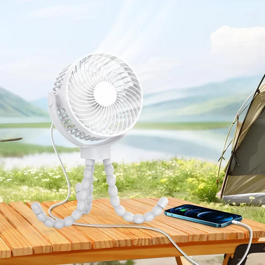 Ventilador Tripode Recargable/ Blanco RS04