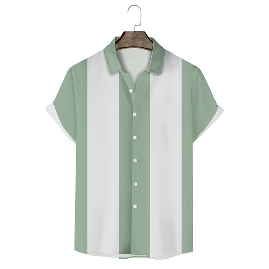 Camisa Casual / Verde-Blanco S2