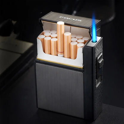 Caja para Cigarrillos y Encendedor/ Negro IM13