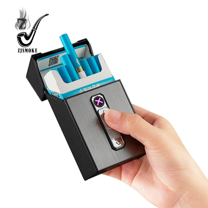 Caja para Cigarrillos y Encendedor Electrico/ Gris IM18