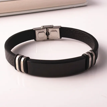 PULSERA DE CUERO / NEGRO N-24