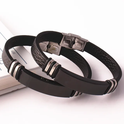 PULSERA DE CUERO / NEGRO N-24