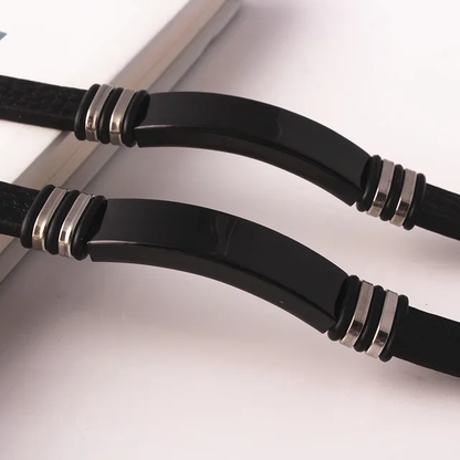 PULSERA DE CUERO / NEGRO N-24