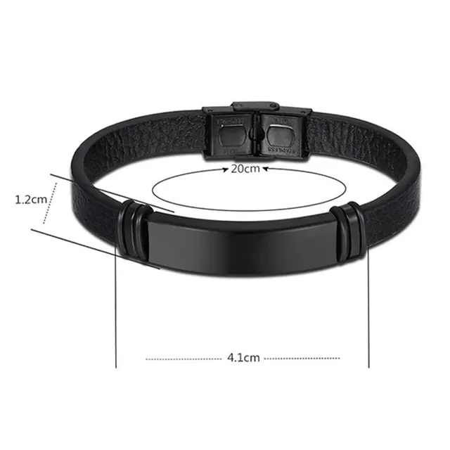 PULSERA DE CUERO / NEGRO N-24