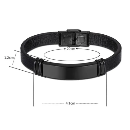 PULSERA DE CUERO / NEGRO N-24
