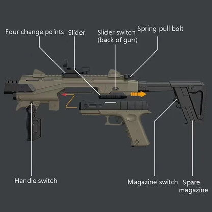 Pistola convertible/ Bala de Goma S007