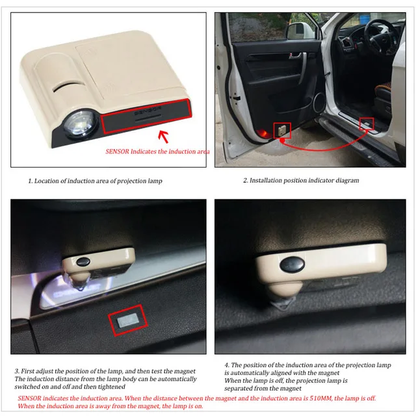 Proyector Laser Led para puerta de coche/ batman-Beige B142