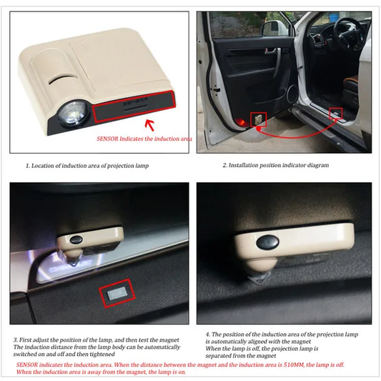 Proyector Laser Led para puerta de coche/ batman-Beige B142