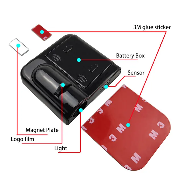 Proyector Laser Led para puerta de coche/ batman-Negro B142