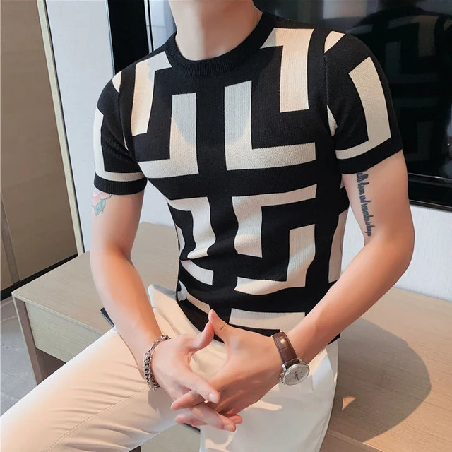 Camiseta Casual / Negro-Blanco BL22