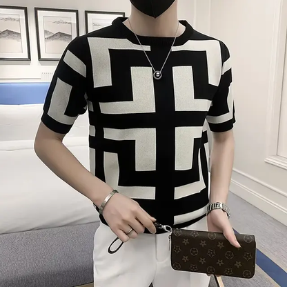 Camiseta Casual / Negro-Blanco BL22