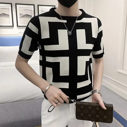 Camiseta Casual / Negro-Blanco BL22