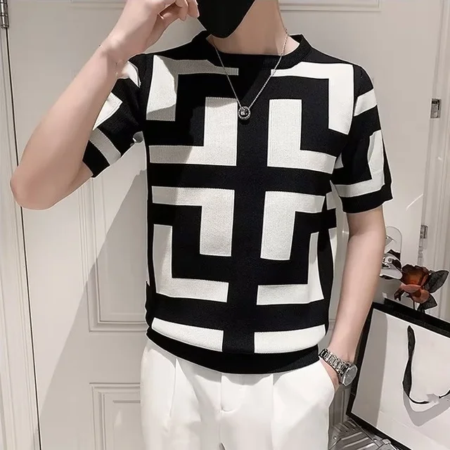 Camiseta Casual / Negro-Blanco BL22