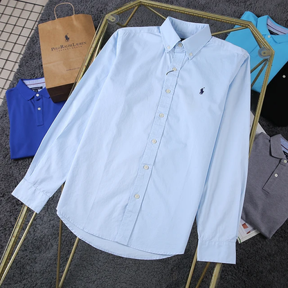 Camisa formal Marca Polo Ralph Lauren  para Caballero/ Celeste AM05