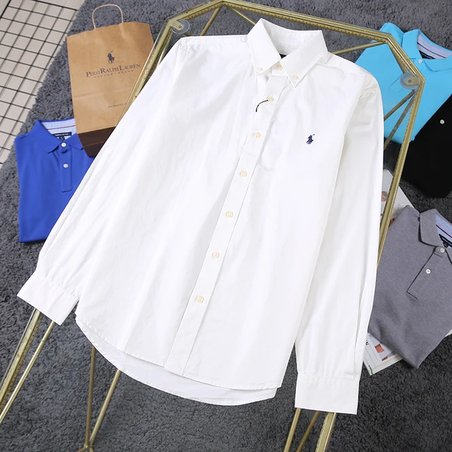Camisa formal Marca Polo Ralph Lauren para Caballero/ Blanco AM05
