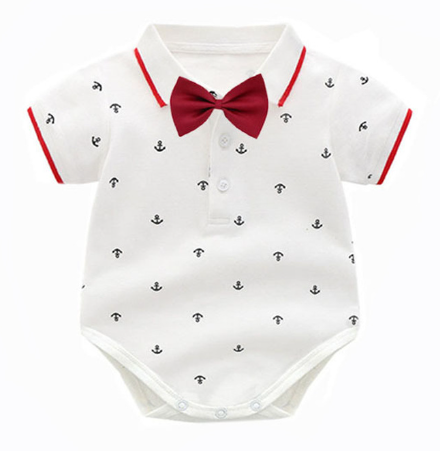 Mameluco para bebe /  B90-Blanco-Rojo