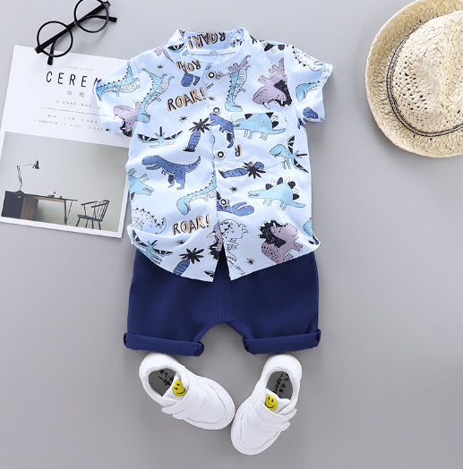 Conjunto para bebe /  B111 Celeste Dino