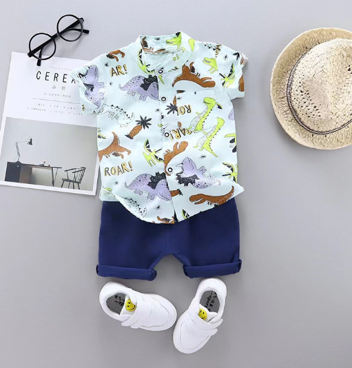 Conjunto para bebe /  B112 Verde Dino