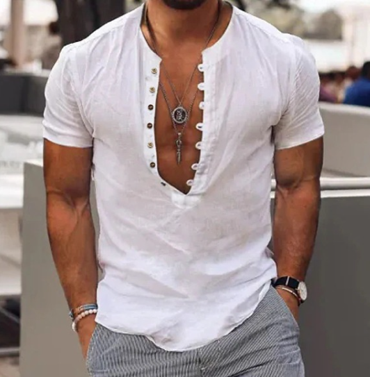 Camisa Casual Para caballero / Blanco  K28