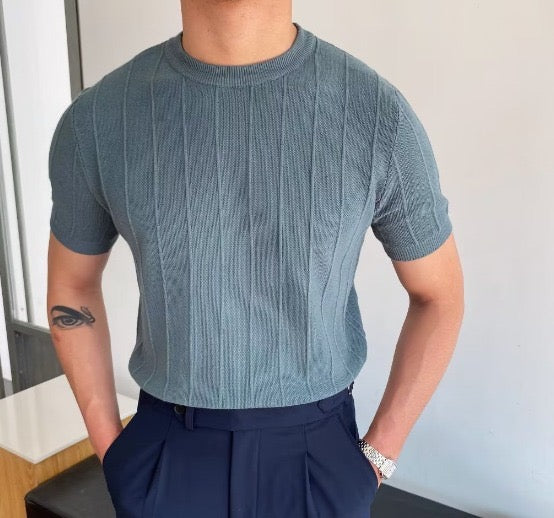 Camiseta Casual SLIM FIT BBL02 - Celeste