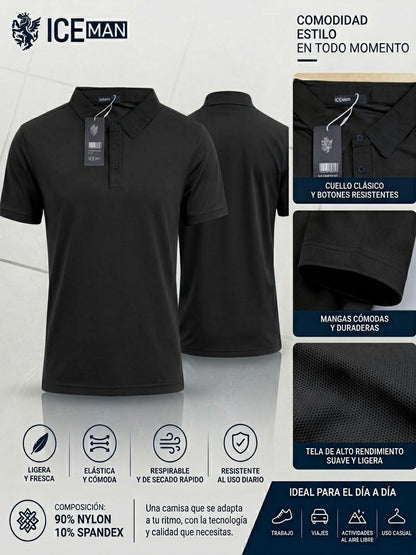 Camisa Ice Man Tipo polo Premium NK36 Negro