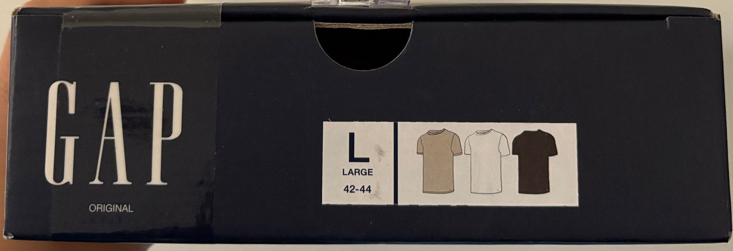 3 Pack Camiseta Clásica GAP-Beige, Blanco y Café US28
