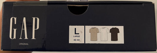 3 Pack Camiseta Clásica GAP-Beige, Blanco y Café US28