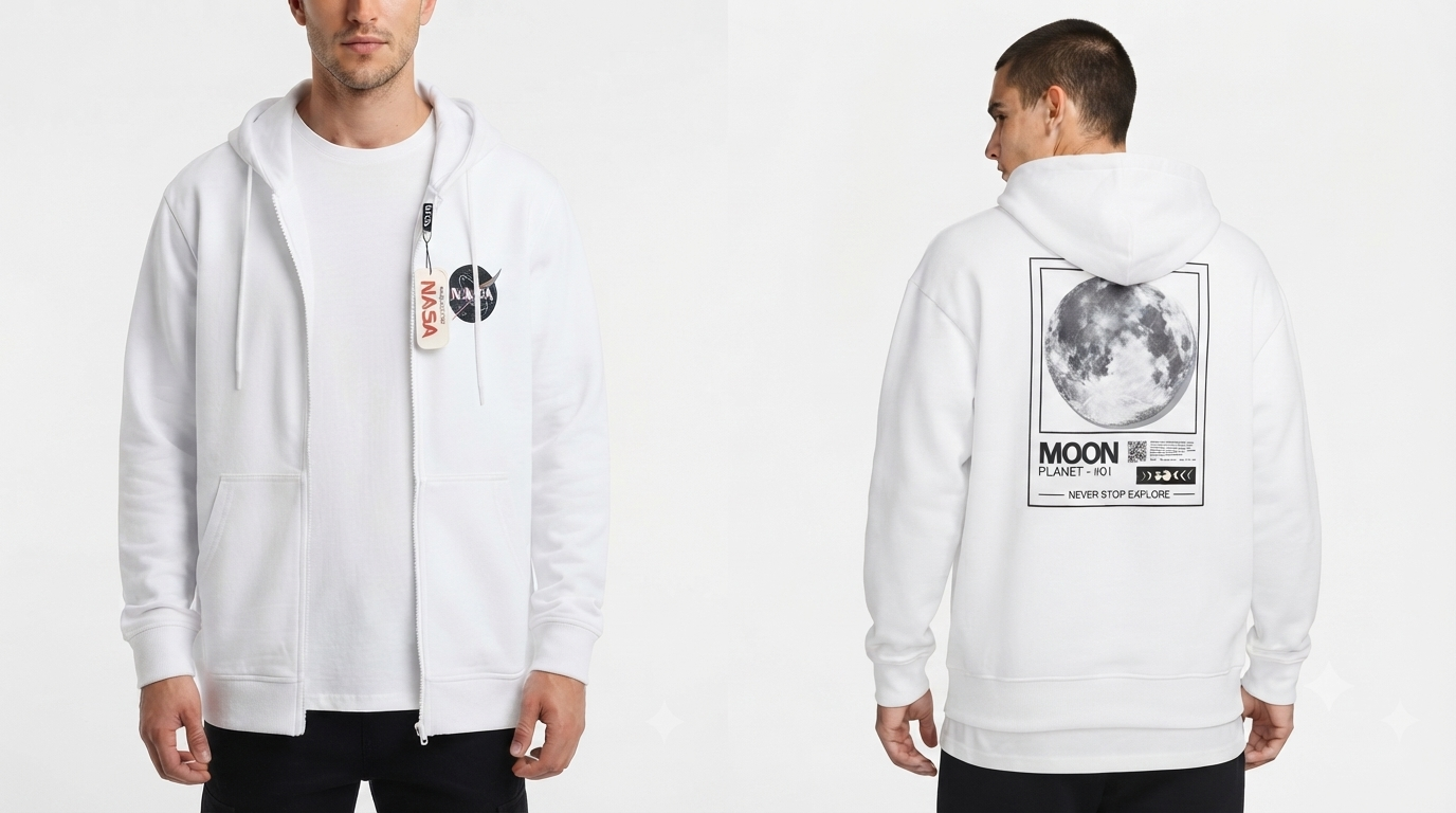 Hoodie Mission Space - NASA KCN41 Blanco