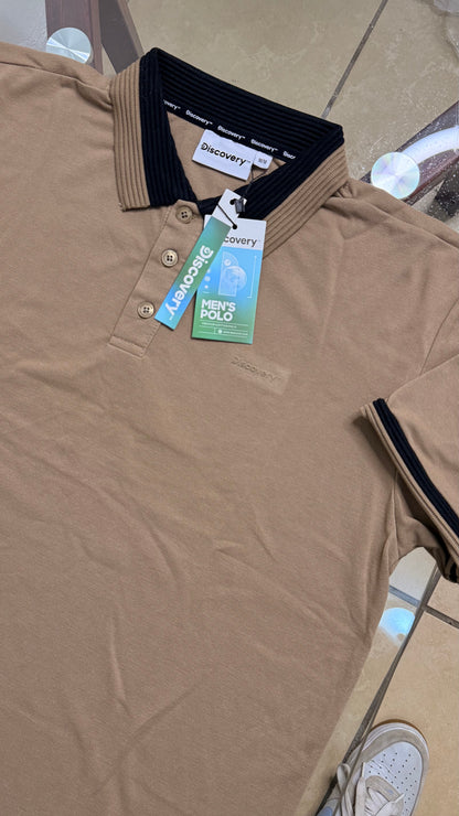 Camiseta Discovery para Caballero Tipo Polo - Cafe KCN67