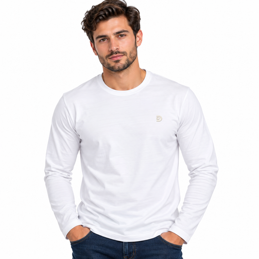 Camiseta Manga Larga para Caballero - KCN178 Blanco
