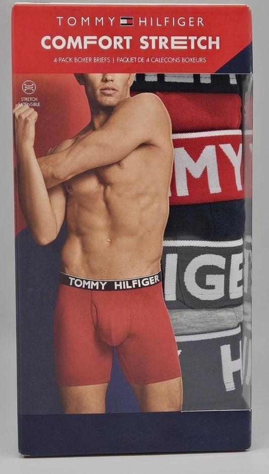 4 Pack Boxer Tommy Hilfiger-Rojo, Negro y Gris US22
