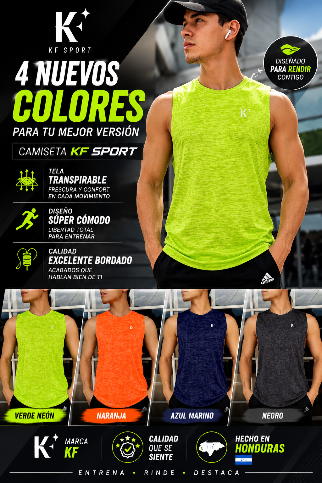 Camisa Deportiva KF/Verde K141