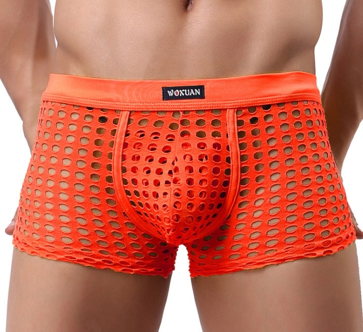 Boxer Malla Transparente - Naranja K241
