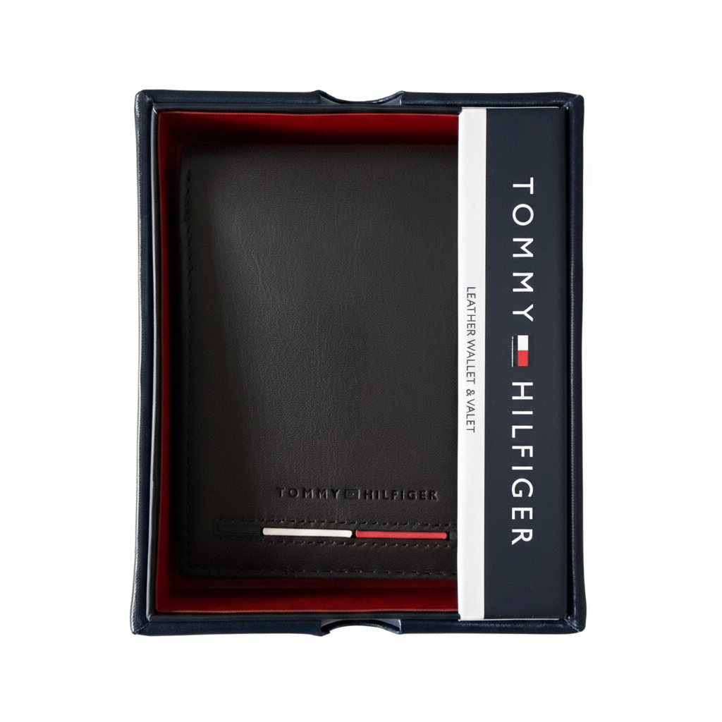 Billetera Para Hombre Marca Tommy Hilfiger Café Oscuro US89