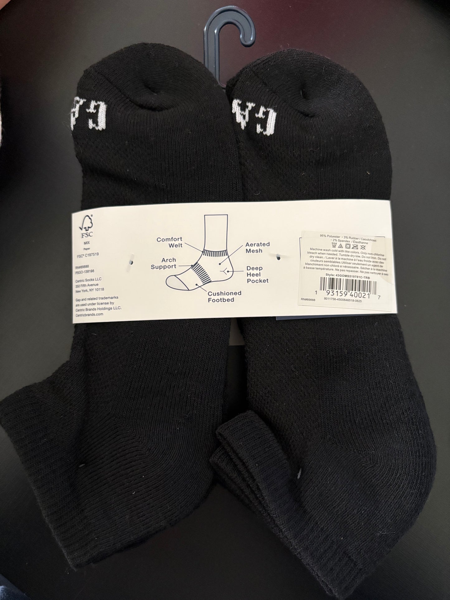 6 Pack Calcetas GAP-Full Negro US34