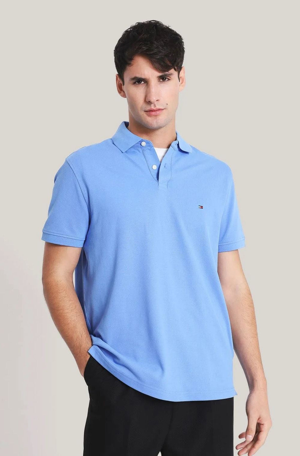 Camisa Tipo Polo Tommy Hilfiger-Azul Claro US71